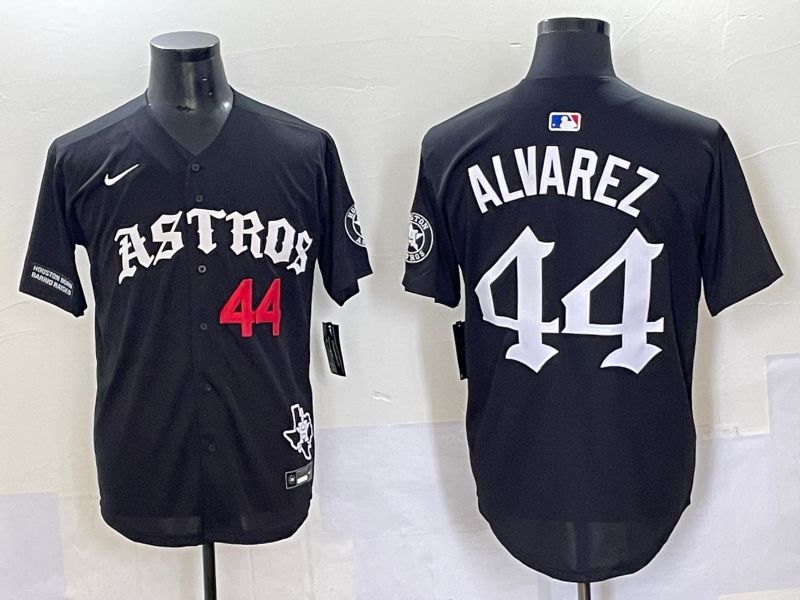 Men 2025 Houston Astros #44 Alvarez Black Seven generations Joint Name Nike MLB Jersey style 3->houston astros->MLB Jersey